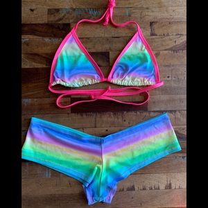 NWOT Rainbow Bikini